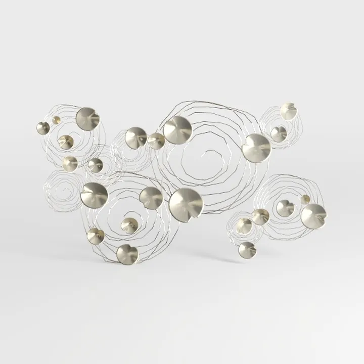 Modern Brass Metal Abstract Wall Art Decor 3D Model