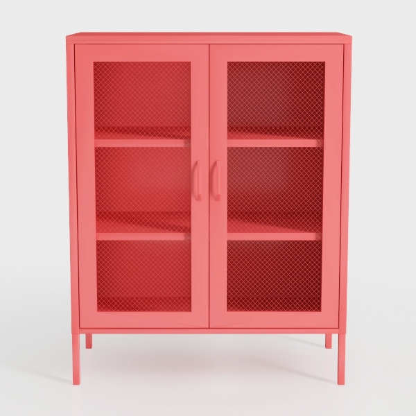 Metal Storage Cabinet with Mesh Doors,Steel