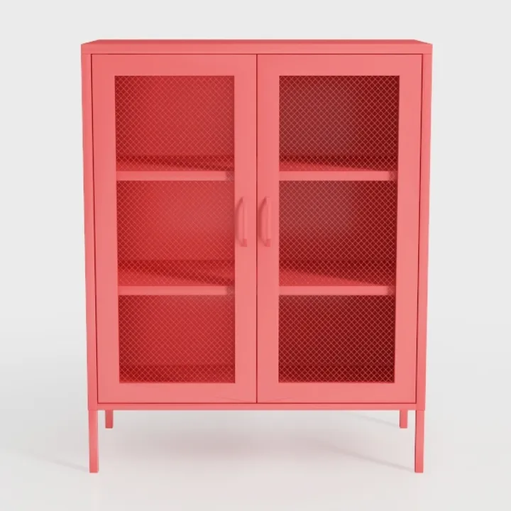Metal Storage Cabinet with Mesh Doors,Steel