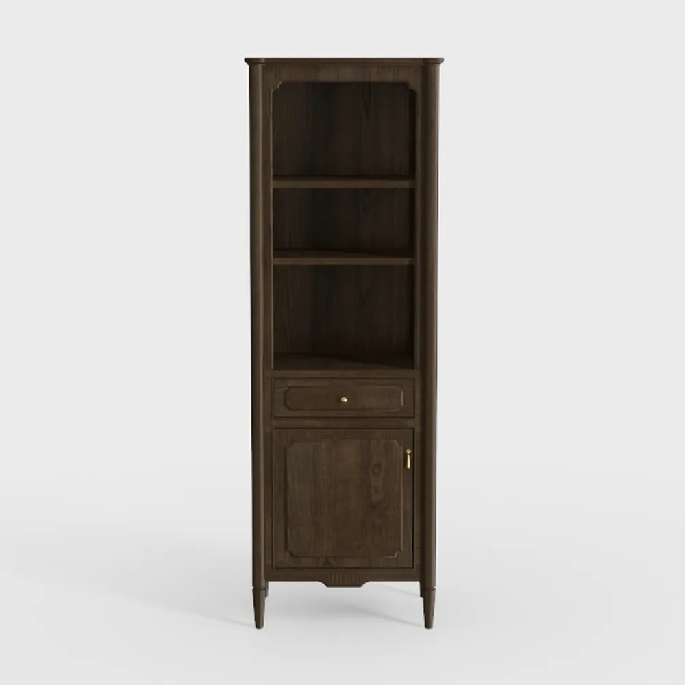 OKD Tall Corner Cabinet, Farmhouse Storage Cabinet