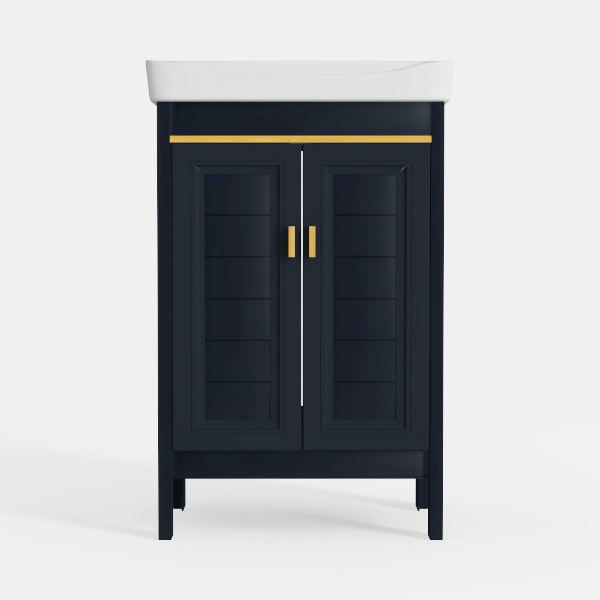 HAPPYGRILL Bathroom Floor Cabinet, Single Door