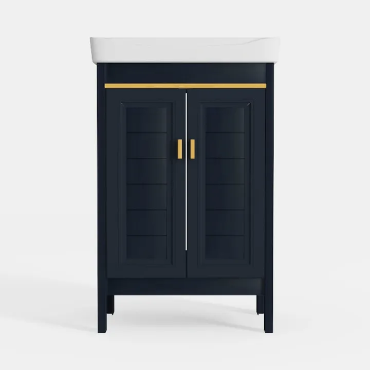 HAPPYGRILL Bathroom Floor Cabinet, Single Door