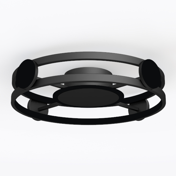 Modern Black Flush Mount Ceiling Light, Dimmable