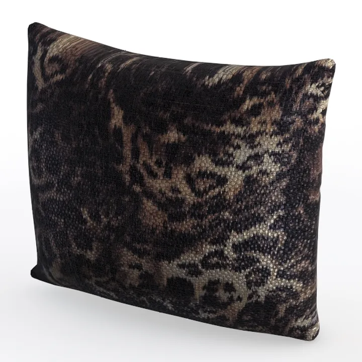 Vintage Leopard Print Fabric Decorative Throw Pillow 3D Model
