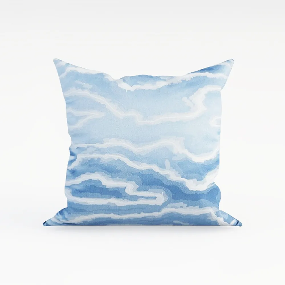 Nautical Outdoor Pillow Covers, Navy Blue Seashell