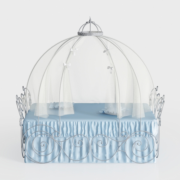 Acme Priya II Metal Tube Twin Bed with Canopy in W