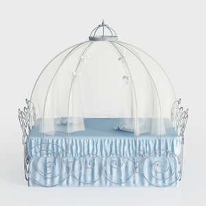 Acme Priya II Metal Tube Twin Bed with Canopy in W