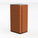 HODEDAH IMPORT 4-Shelf Bookcase Cabinet, Cherry Left 45 Degree View