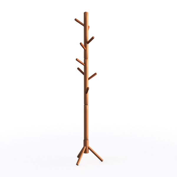 Wood Coat Rack Freestanding, Coat Tree with 8
