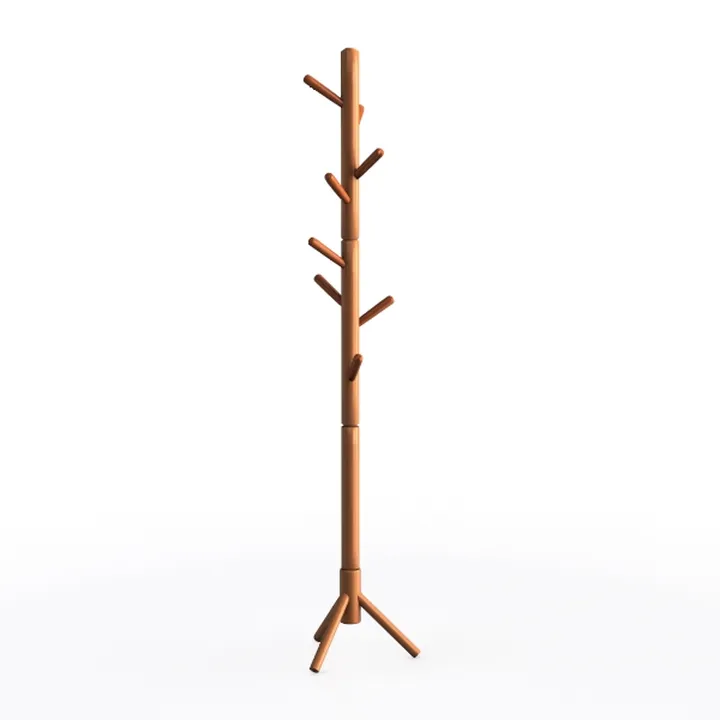 Wood Coat Rack Freestanding, Coat Tree with 8