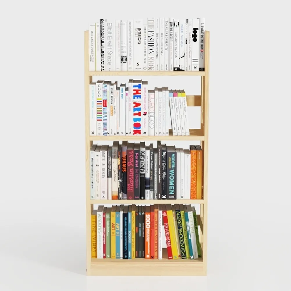 Wood 4-Tier Wall Mounted Kids Bookshelf – Floating