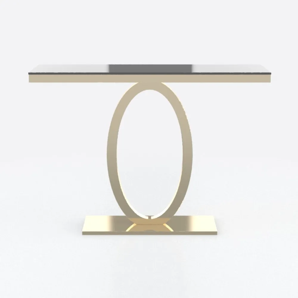 Megan 60 in. White Rectangle Marble Top Console Ta