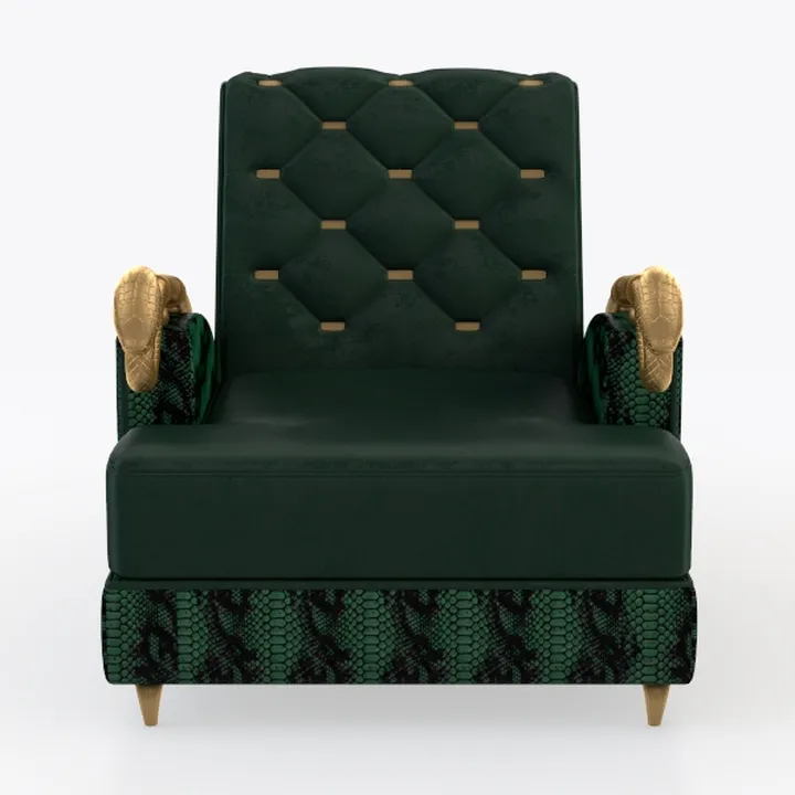 YHKJLYH Poltrona, Sedia con Accento Moderno Sedie con Schienale Alto con Gambe in Metallo Dorato e Morbida Imbottitura, Poltrone capitonnè per Ufficio/Camera da Letto/Sala da Pranzo/Oro/F