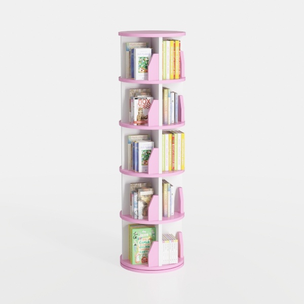 BYERZ Rotating Bookshelf, Small Book Shelf for