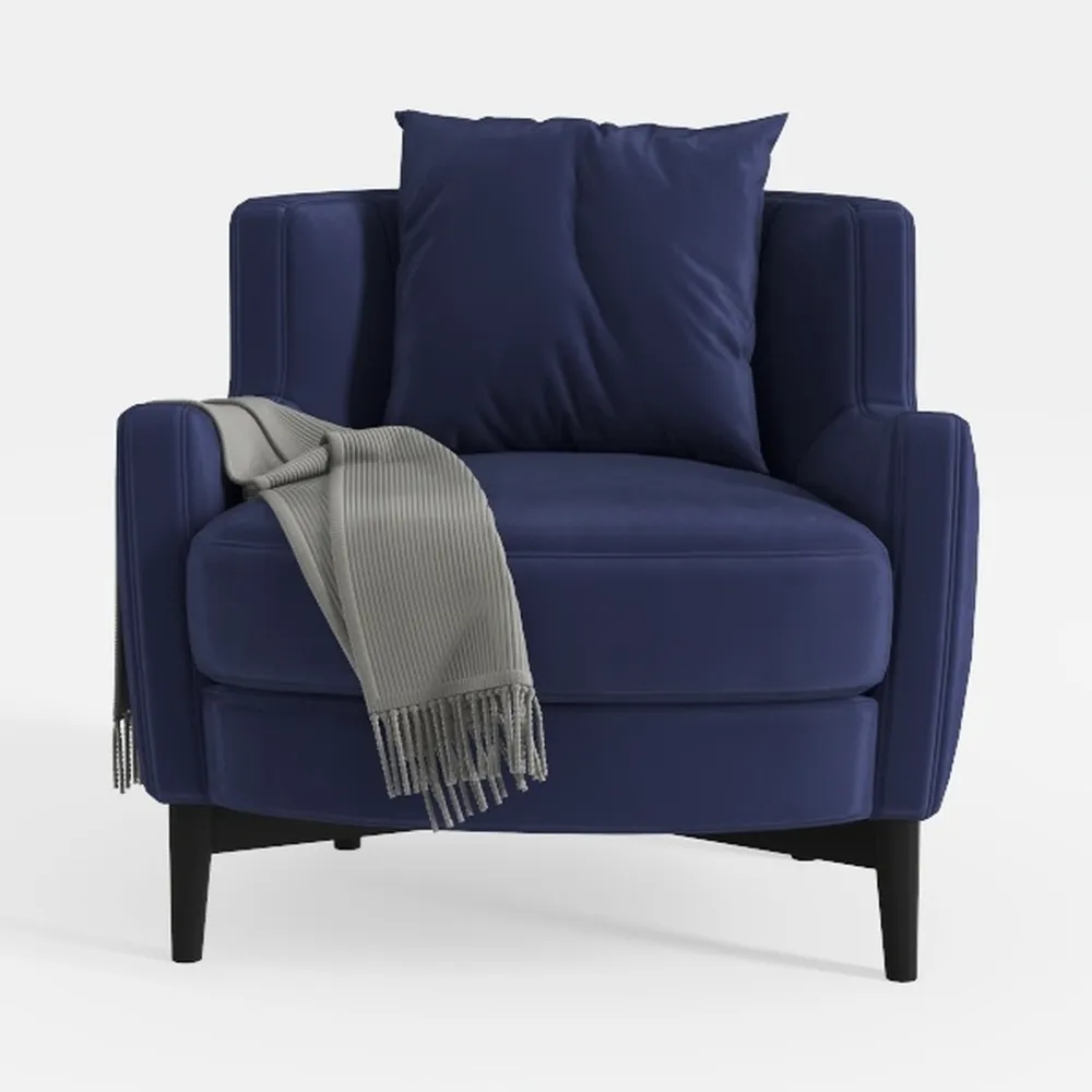 VINGLI Modern Accent Chairs Set of 2,Comfy Blue