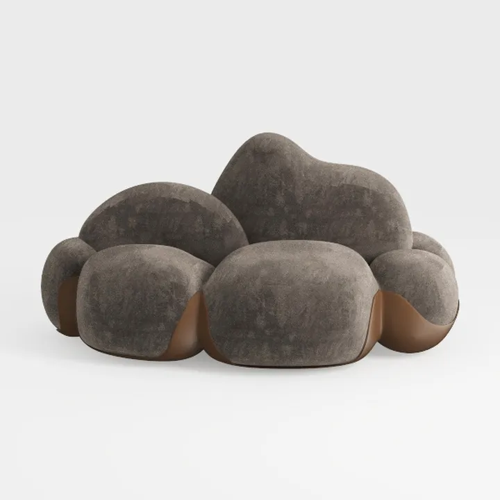 ERYE 3 Seats Teddy Fleece Boucle Freestanding Sofa