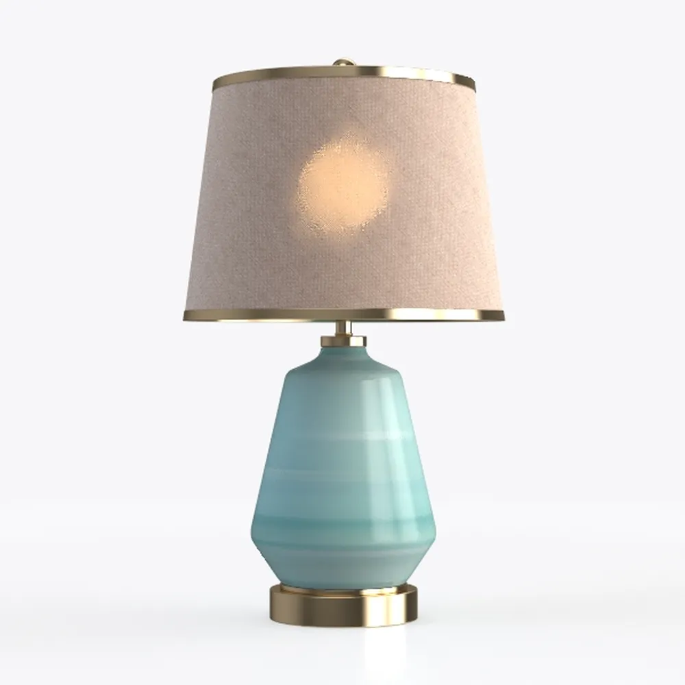 23.75" Modern Green Ceramic Table Lamp Set of 2