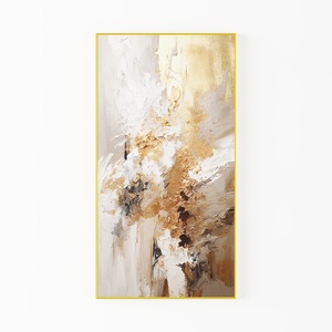 Modern Gold Neutral Abstract Wall Art 3D Model