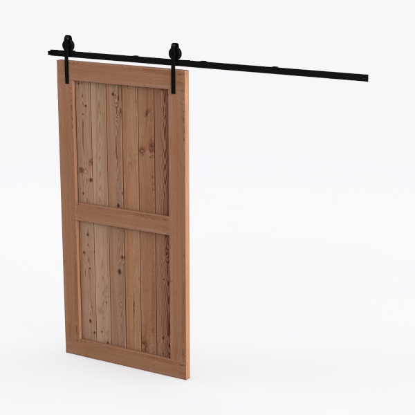 Industrial wooden barn door