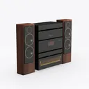 Tall Stereo Set with Two Speakers Right 45 Degree View