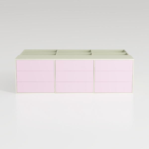 Spaco Pink Dresser for Bedroom,Modern 6 Drawer