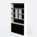 Casaottima 4-Tier Open Bookshelf and Bookcase, Left 45 Degree View