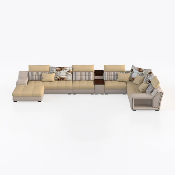 EcoSummer 112'' Large L-Shaped Sectional Sofa, Mod