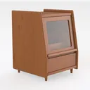 End Table with Storage Glass Drawers, Bedrooms Right 45 Degree View