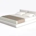 ZURI Hera Genuine White Leather Platform Bed with  Left 45 Degree View