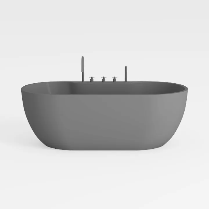 59'' Dark Grey Freestanding Tubs Bathtub Solid