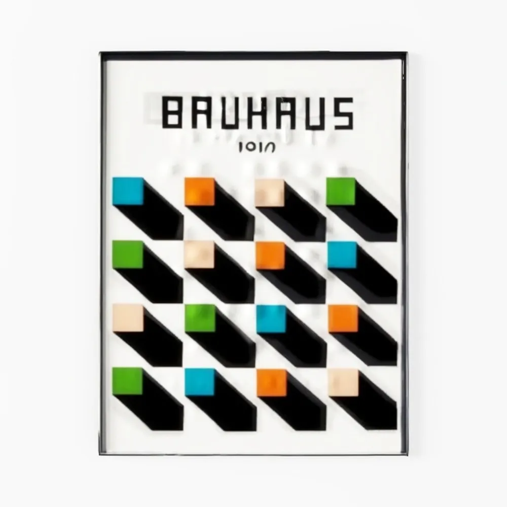 Zzudis Bauhaus Framed Canvas Prints Wall Art_ai generated