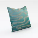Coastal Fabric Ocean Wave Print Throw Pillow 3D Model Right 45 Degree View