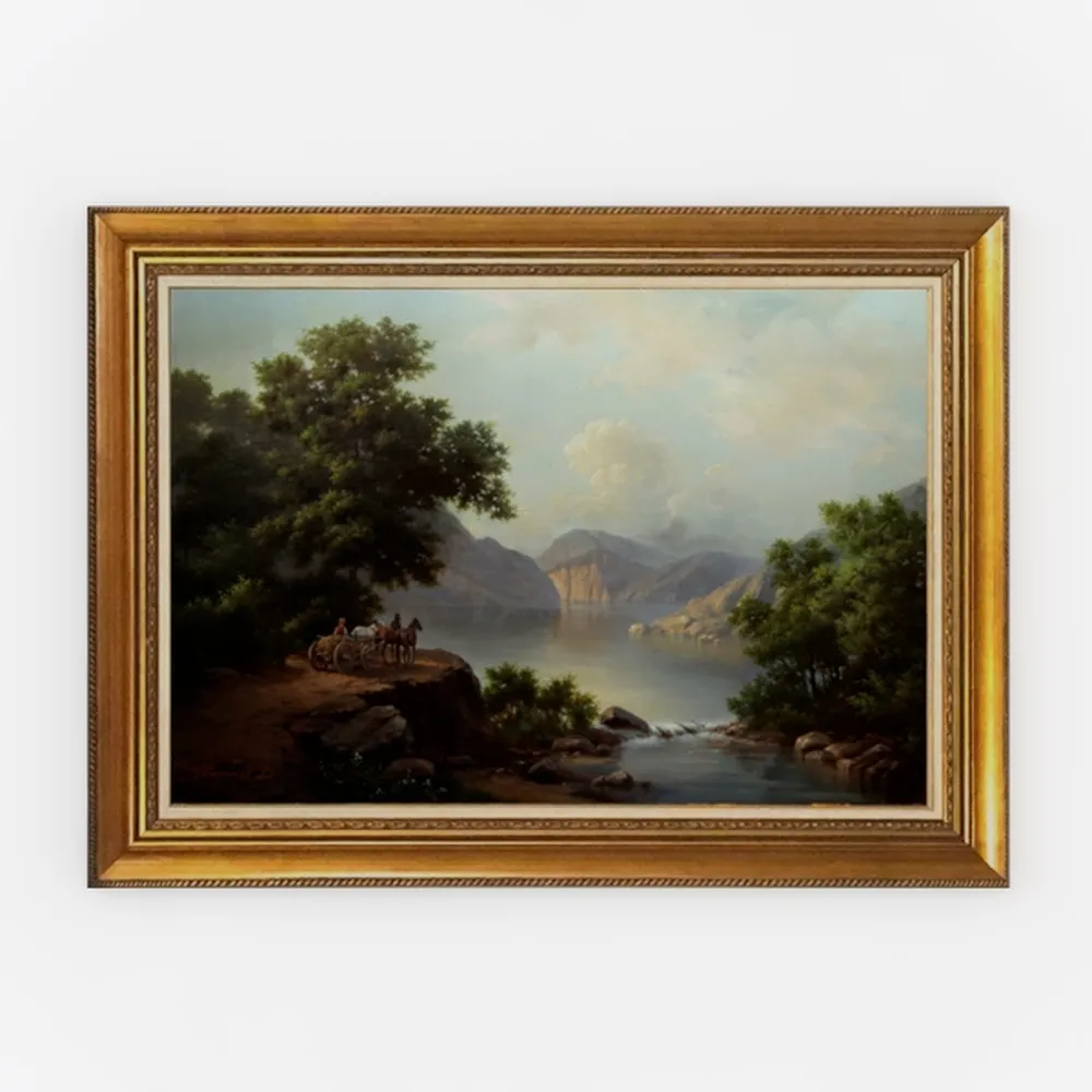 VIYYIEA Vintage Gold Framed Wall Art for Living