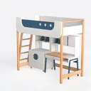 Harper & Bright Designs Twin Loft Bed with Desk, W Left 45 Degree View
