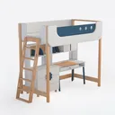 Harper & Bright Designs Twin Loft Bed with Desk, W Right 45 Degree View
