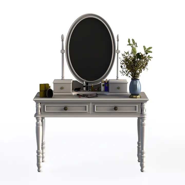 Black Makeup Vanity Set with Mirror Cabinet