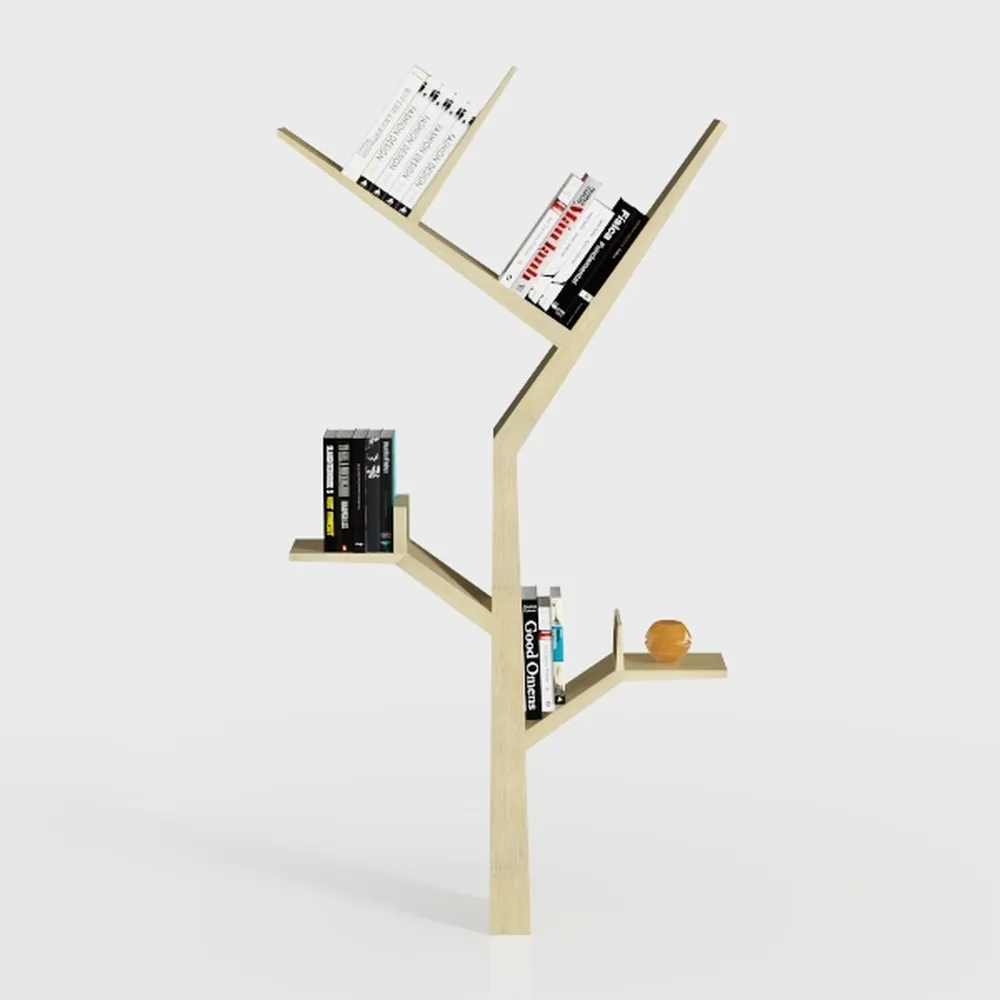 2-3 Tier Tree Bookshelf with Drawer (Peach)