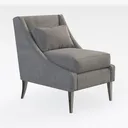 HomePop Velvet Swoop Arm Living-Room-Chairs, Light Right 45 Degree View