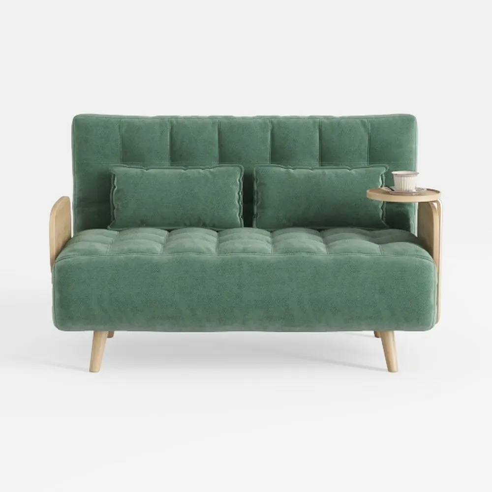 TYBOATLE 65" W Velvet Modern Convertible Folding