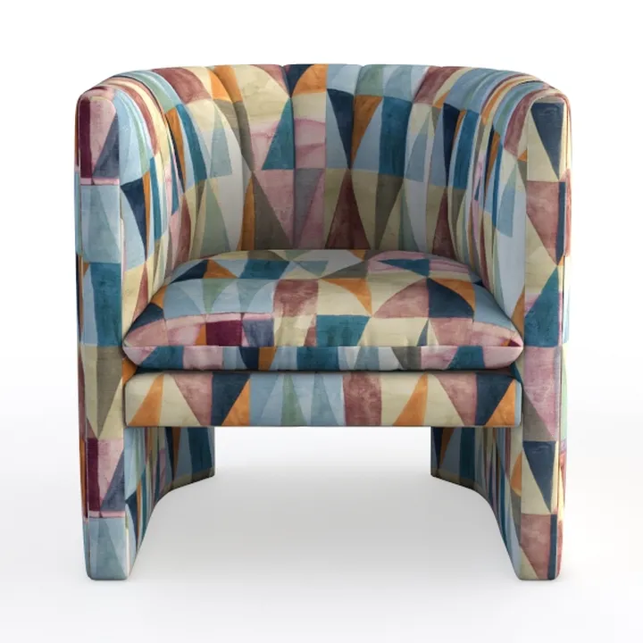 Vibrant Multi-Blue Prism Mid-Century Modern Accent