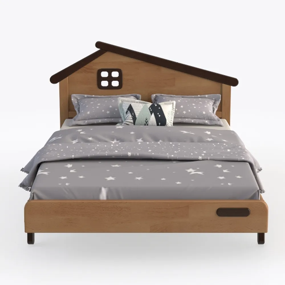 Merax Twin Size House Bed Wood Platform Bed with W