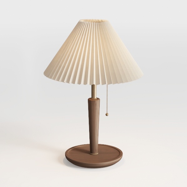 Pleated Table Lamp for Bedroom Compact LED Night
