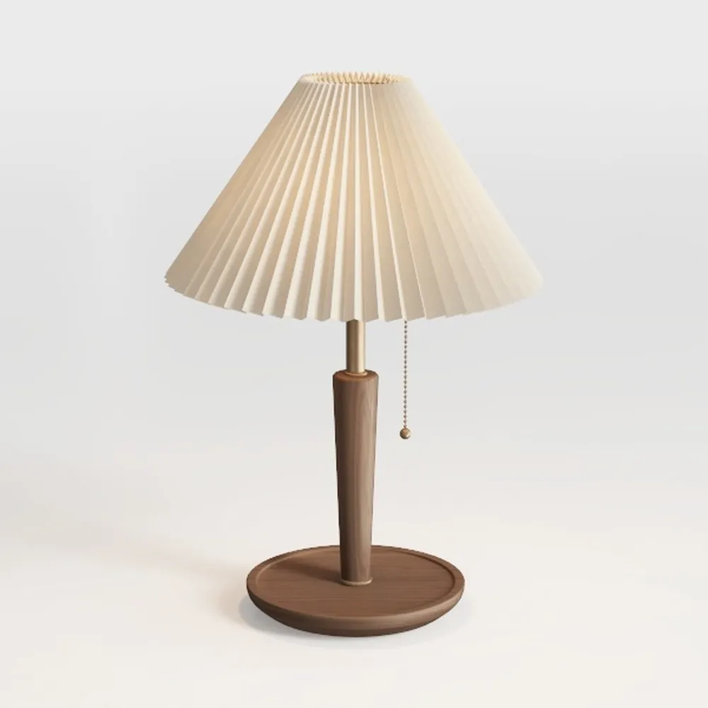 Pleated Table Lamp for Bedroom Compact LED Night