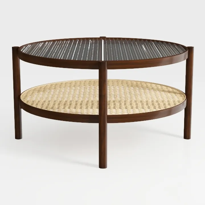 NSdirect 32" Round Coffee Table for Living Room, 