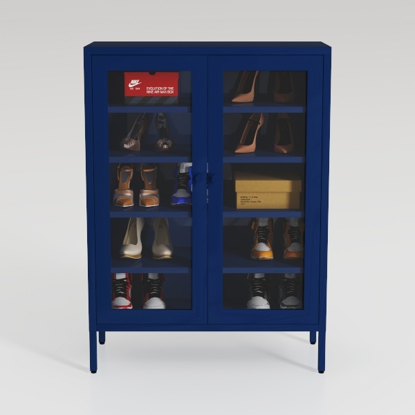 73" Metal Cabinet-Black & Red Heavy Duty Rolling