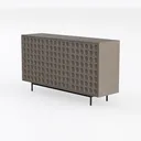 60.7" Sideboard with 4 Doors, Large Buffet Storage Left 45 Degree View