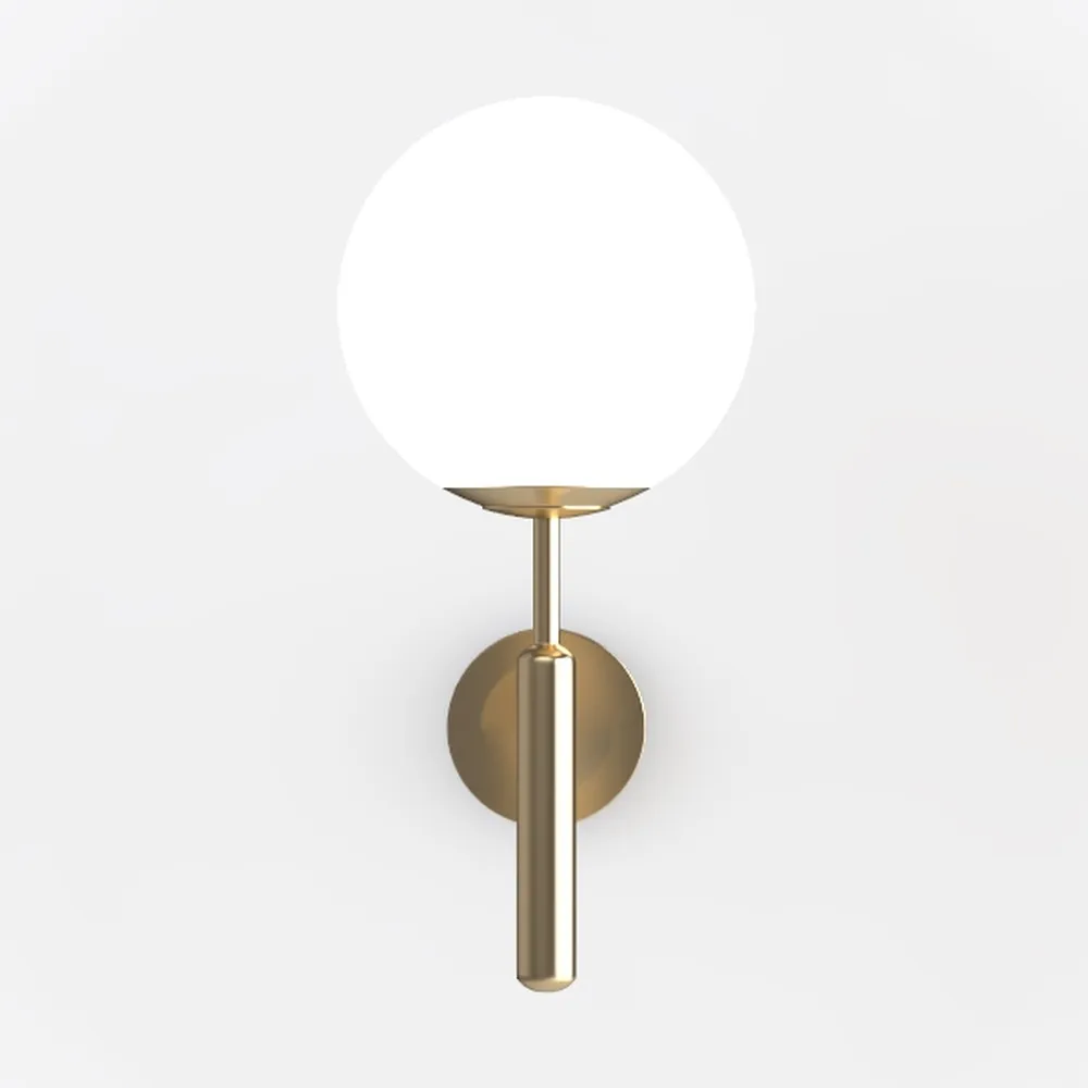 Gold Globe Wall Sconce, 7.5" W x 20" H, G9 Base
