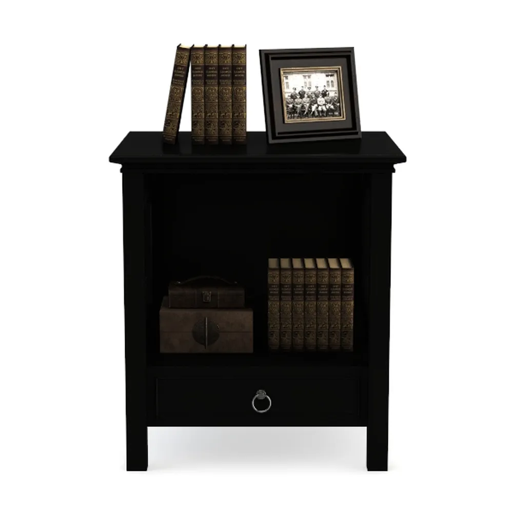 Farmhouse Nightstand with Charging Station, Rustic