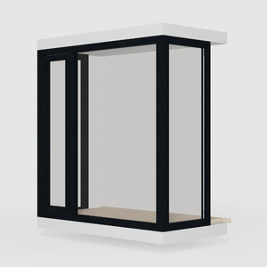 Modern Minimalist Glass Window Display Shelf 3D Model