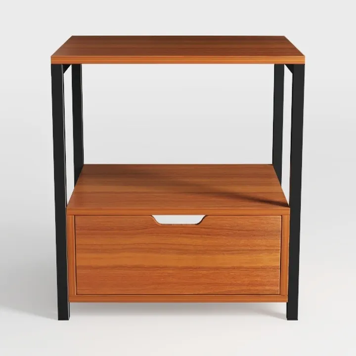 Wood Nightstand, Modern Bedside End Tables with